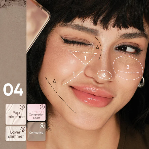 JUDYDOLL2 IN 1 Highlighter Contour Palette (4 colors)