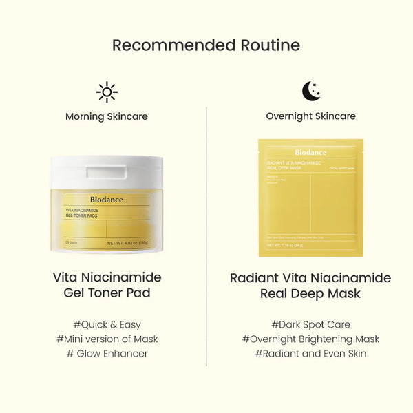 BIODANCE Vita Niacinamide Gel Toner Pad 60 pads
