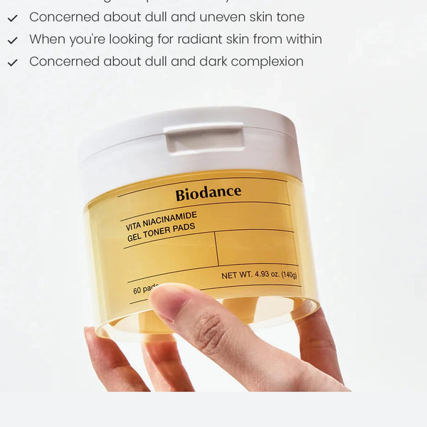 BIODANCE Vita Niacinamide Gel Toner Pad 60 pads