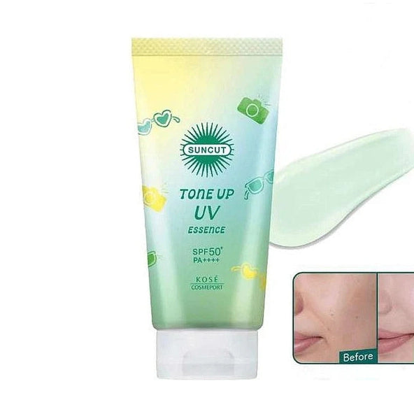 KOSE SUNCUT Tone Up UV Essence Mint Green SPF50+ PA++++ 80g