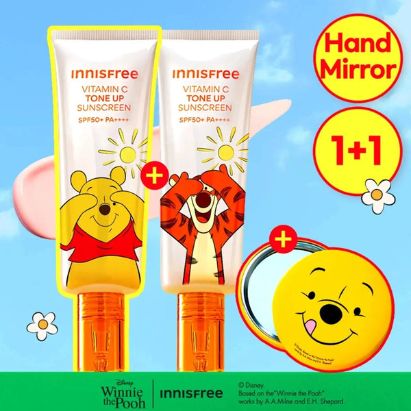 INNISFREE Vitamin C Tone Up Sunscreen Winnie the Pooh Edition SPF 50+ PA++++ 1+1 Set 100ml