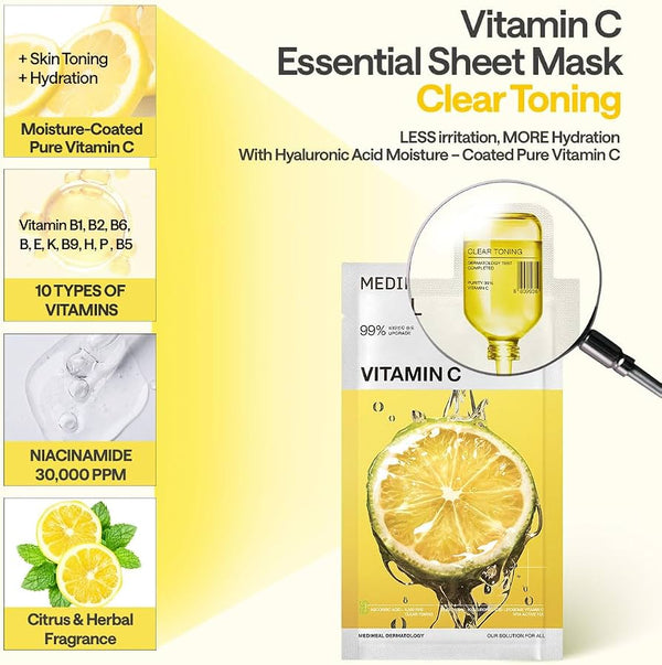 MEDIHEAL Vitamin C Essential Mask-Clear Toning