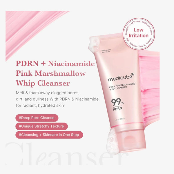 MEDICUBE PDRN Pink Niacinamide Whip Cleanser 120g