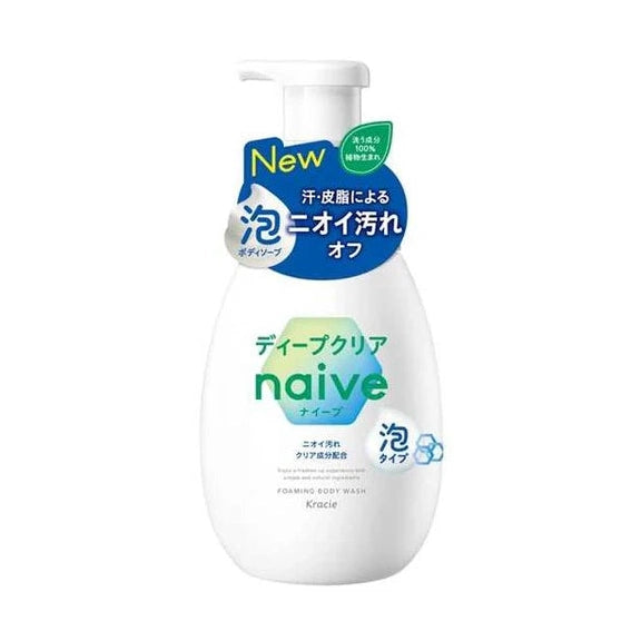 KRACIE Naive Foaming Body Wash Deep Clear Pump