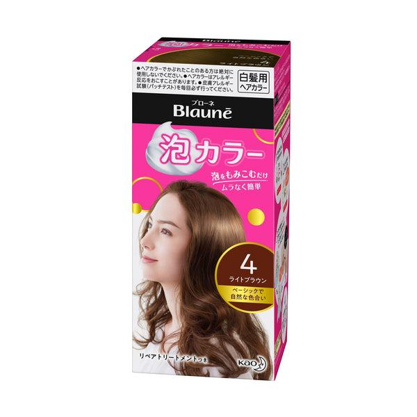 Kao Blaune Bubble Hair Dye for Gray Hair 4 Light Brown