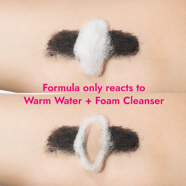 formula only reacts to warm water & foam cleanser