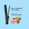 super waterproof, no smudging! and enriched with 6 serum benefits