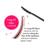 Long EX fibers intertwine with eyelashes along the flow of the eyelashes, making the lash appear longer