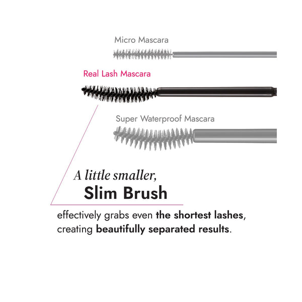a slim brush effectively grabs even the shortest lashes.