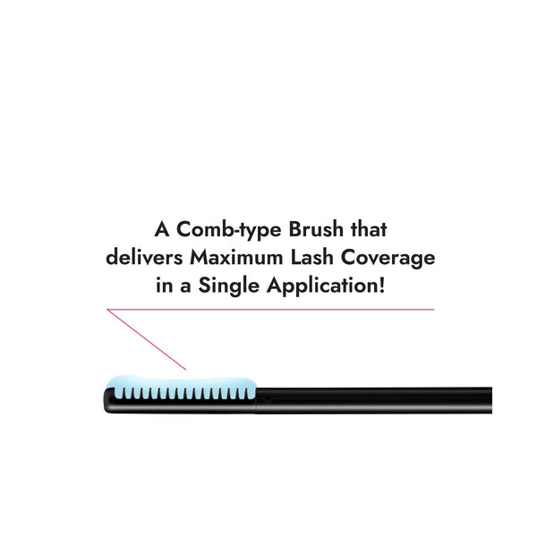 a comb-type brush that delivers maximum lash coverage in a single application