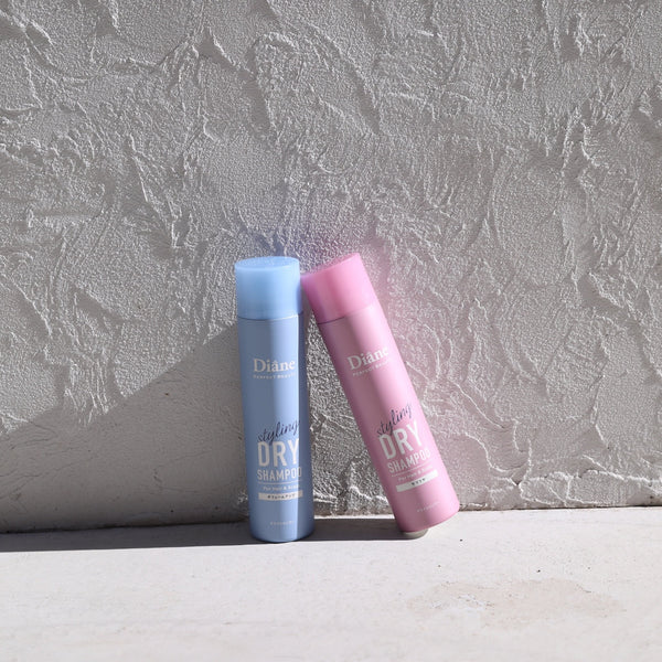 Perfect Beauty Styling series Dry Shampoo stand on white wall