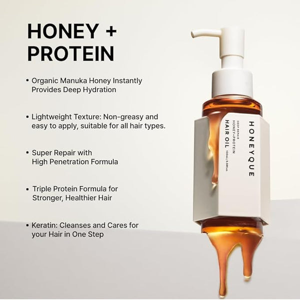 HONEYQUE Deep Repair Honey + Protein Hair Oil Extra Moist 100ml