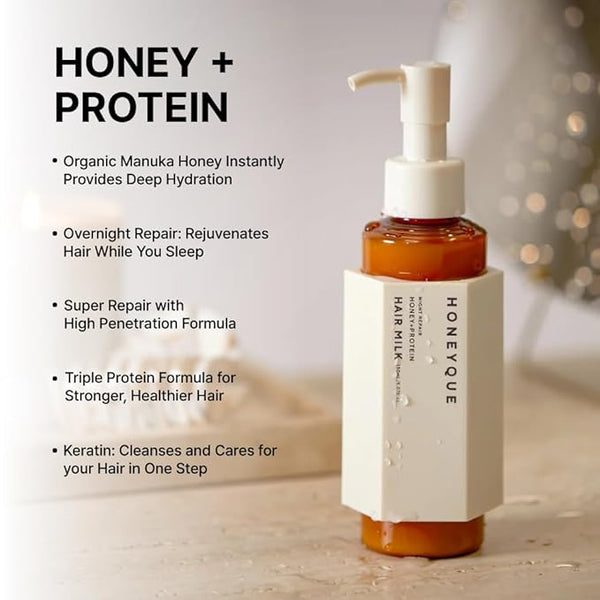HONEYQUE Night Repair Honey + Protein 2-Way Hair Milk 150mL