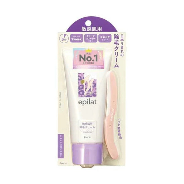 KRACIE Home Products Epilat Hair Removal Cream for Sensitive Skin
