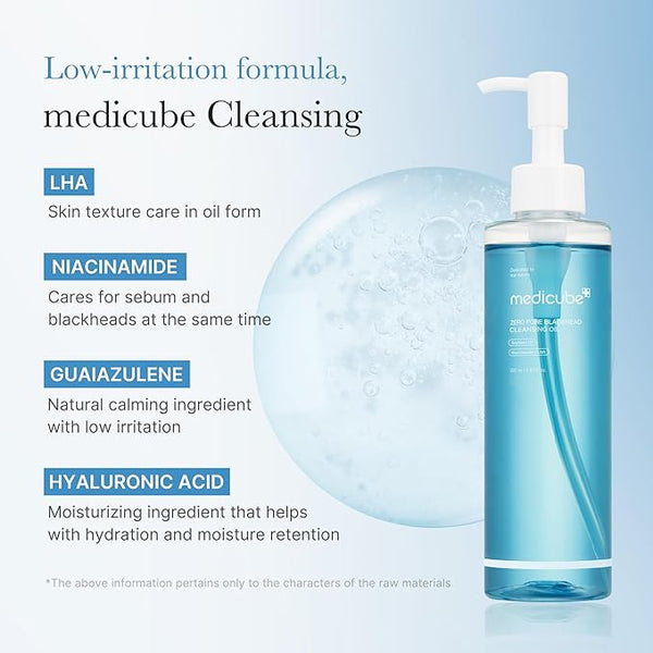 MEDICUBE Zero Pore Blackhead Deep Cleansing Oil 205ml