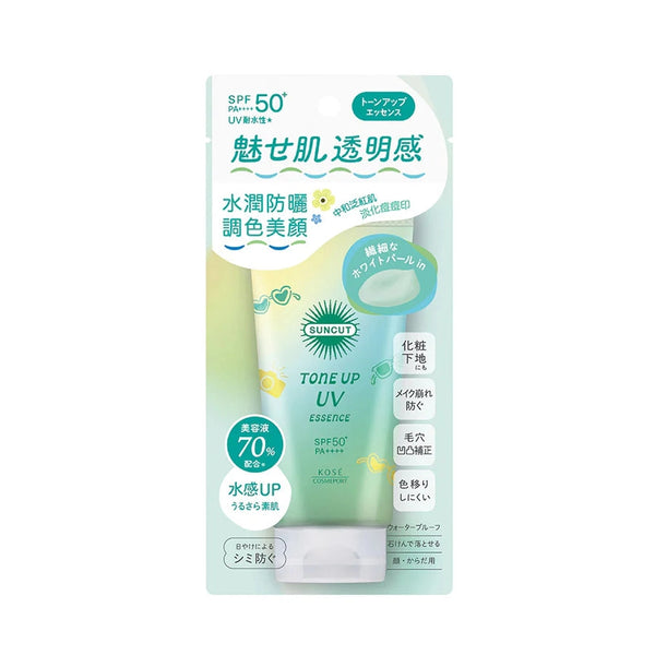 KOSE SUNCUT Tone Up UV Essence Mint Green SPF50+ PA++++ 80g