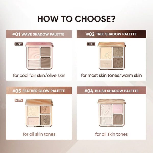 JUDYDOLL2 IN 1 Highlighter Contour Palette （4 colors）